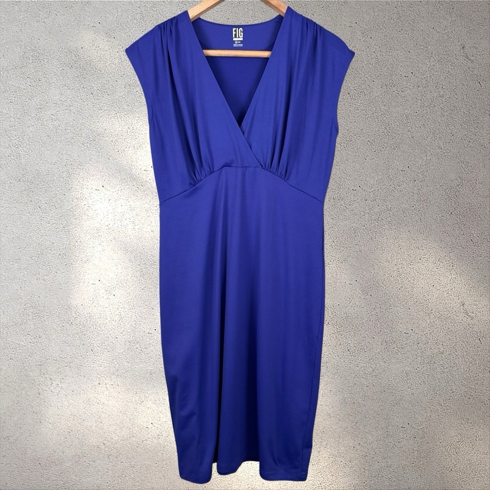 FIG‎ Ocean Sleeveless Aub Dress Stretch Quick Dry Outdoors Resort Blue Sz L